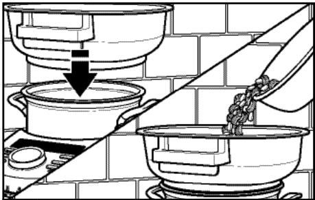 RITCHENAID DARTY COOK PROCESS POcopic - Utilisation des paniers-vapeur supérieur et/ou inférieur - 4