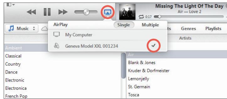 GENEVA XXL ROUGE - Lire de la musique avec iTunes depuis un ordinateur (Mac ou Windows) - 1
