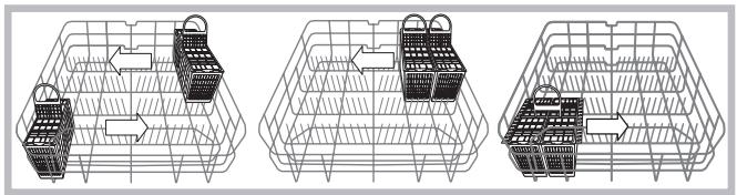 ARISTON LFF 8243/HA.R BLANC - Exemples de rangement dans le panier à couverts - 1