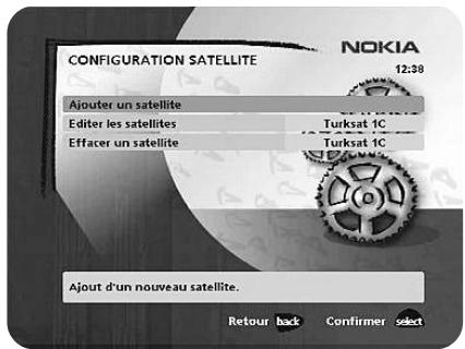 NOKIA 150 - Pour ajouter un nouveau satellite - 1