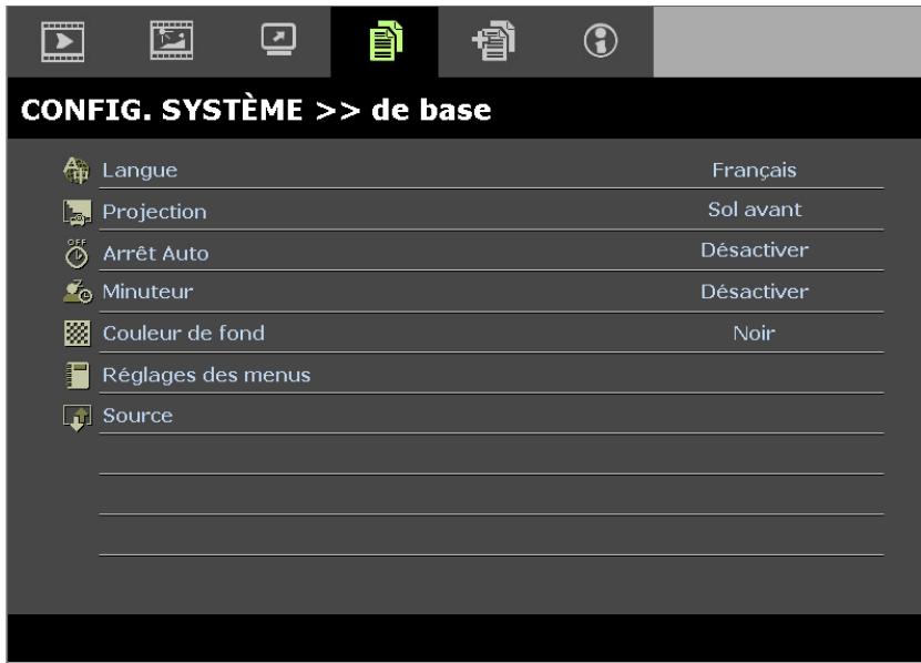 VIVITER H1188 - Menu CONFIG. SYSTÈME >> de base - 1