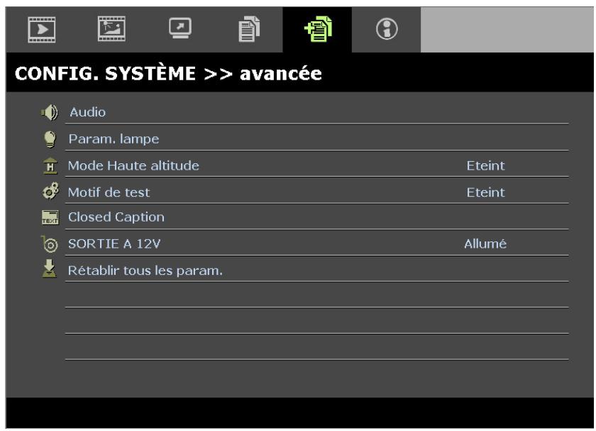 VIVITER H1188 - Menu CONFIG. SYSTÈME >> avancée - 1