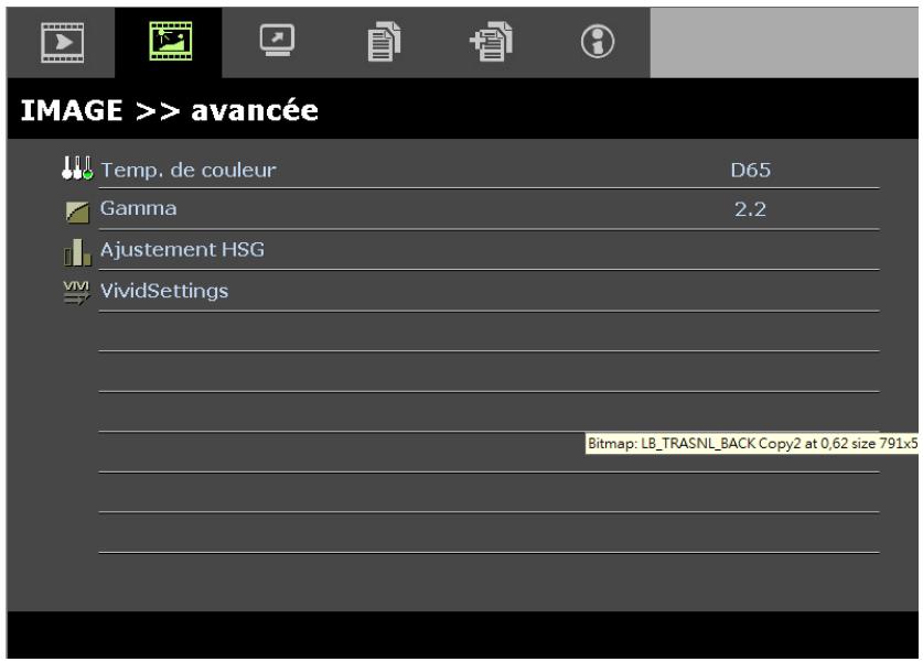 VIVITER H1188 - Menu IMAGE >> avancée - 1