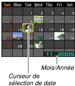 CASIO EX-257 - Affichage de I'ecran de calendrier - 1