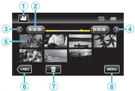 VC GZ-E200 BLACK - Touches de fonctionnement pour la lecture deVIDEOS - 1