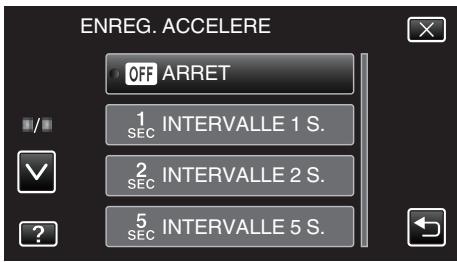 VC GZ-E200 BLACK - Tapez pour sélectionner un intervalle d'enregistrement (1 à 80 secondes). - 1