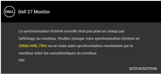 DELL AE92721DS - Messages d'ajretissement OSD - 1