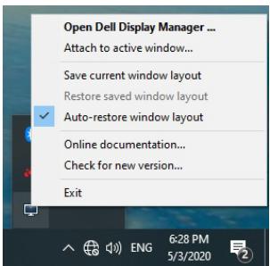 DELL AE92721DS - Restaurer les positions des applications - 1