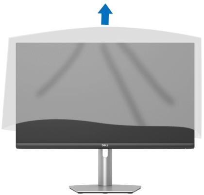 DELL AE92721DS - REMARQUE : Tenez fermement la colonne du pied lorsque vous soulevez le moniteur pour éviter tout dommage accidentel. - 2