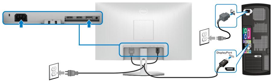 DELL AE92721DS - Connexion des cables HDMI et d'alimentation S2721D - 3