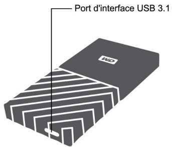 WESTERN DIGITAL MYPASS1T - Interface USB 3.1 de Type-C - 1