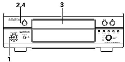 DENON DRR-F101 - Chargement et retrait d'une cassette - 1