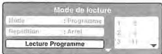 TOSHIBA SD-38VF - Appuyez sur pour returner à la colonne gauche, puis appuyez sur / pour selectionner "Lecture Programme" et appuyez sur ENTER. - 2