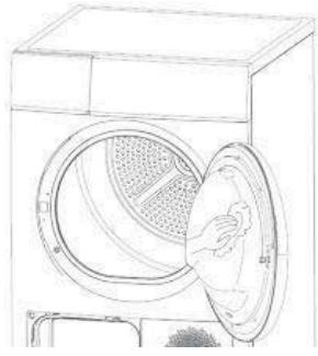 DARRYTHOMSON SECHE-LINGE-POMPE-A-CHALEUR-HTID9HPA - Nettoyage de la surface interieure de la porte - 1