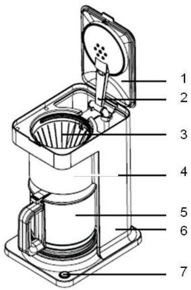 BRANDT CAF-1409 - description de la cafetière - 1