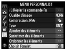 NIKON D4S - Sélectionner Choisisir l'onglet. - 2