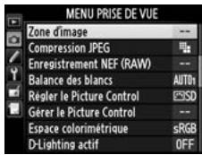 NIKON D4S - Sélectionner Zone d'image dans le menu Prise de vue. - 2