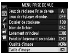 NIKON D4S - Menu Taille d'image - 1