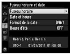 NIKON D4S - Régler l'horloge de l'appareil photo. - 1