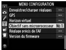 NIKON D4S - Sélectionner Objectif sans microprocesseur dans le menu Configuration. - 2