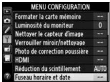 NIKON D4S - Sélectionner Fuseau horaire et date. - 2