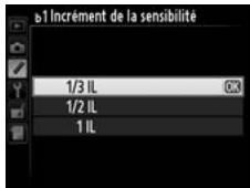 NIKON D4S - b1: Incrément de la sensibilité - 1