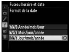 NIKON D4S - Sélectionner le format de la date. - 2