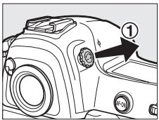 NIKON D4S - Tirer la commande de réglage dioptrique (①). - 1