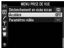 NIKON D4S - Sélectionner Accéléredans le menu Prise devue. - 2