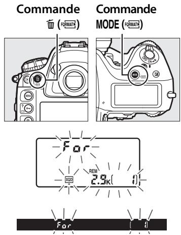 NIKON D4S - Appuyer sur les commandes MODE (FORMAT) et (FORMAT). - 1