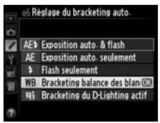 NIKON D4S - Sélectionner le bracketing de la balance des blancs. - 1