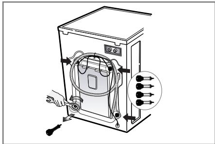 LG-GOLDSTAR WD-14318FDK - Dépose des vis de bridage - 2