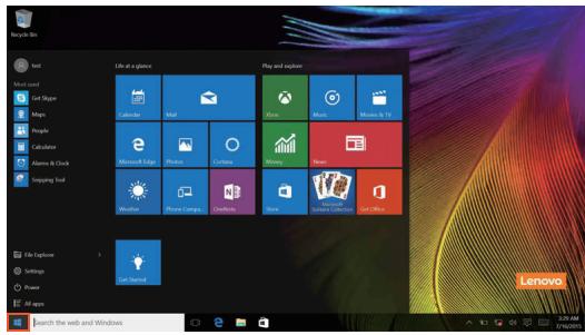 LENOVO IDEAPAD 350-17IKB 81DKOO3SEFR - Le menu Accueil - 1