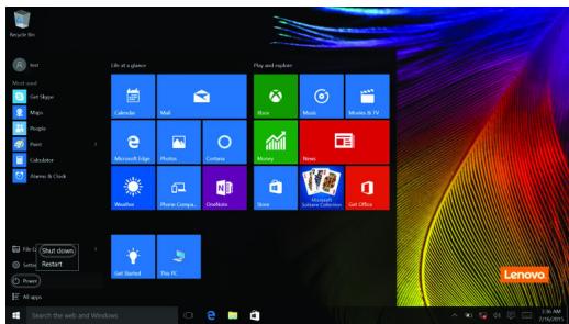 LENOVO IDEAPAD 350-17IKB 81DKOO3SEFR - ■ Mise hors tension de l'ordinateur - 1
