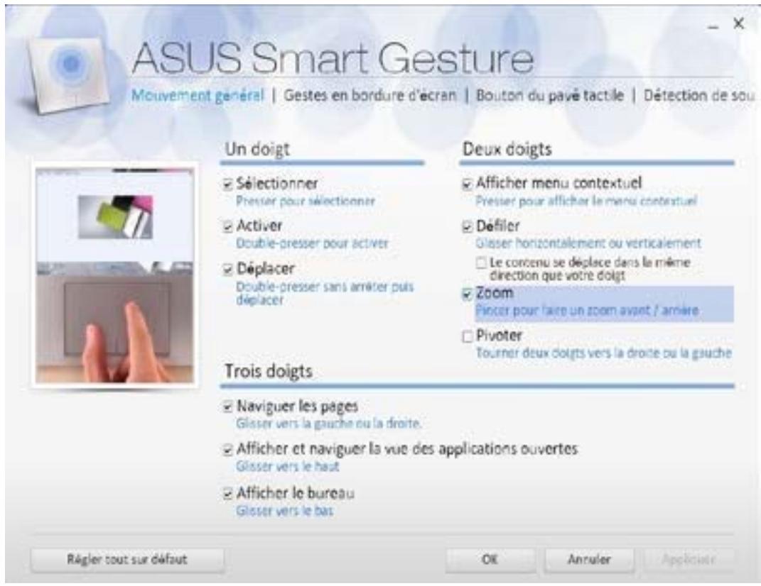 ASUS 1100 AF-BING-DK034B - Activer les fonctionnalités multi-gestes à trois doigts - 2
