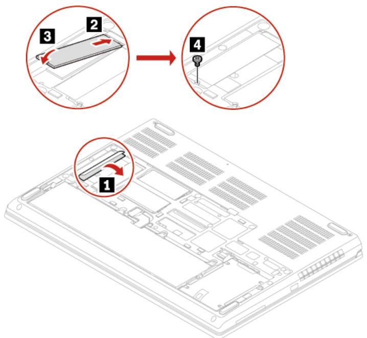 LENOVO P73 - Retirez le disque SSD M.2 : - 2