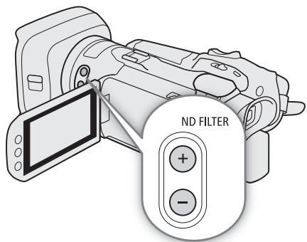 CANON LEGRIA GX10 - Appuyez sur la touche ND FILTER + ou - pour sélectionner le paramètre de filtré ND souhaité. - 1