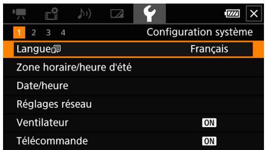 CANON LEGRIA GX10 - Menu de configuration - 1