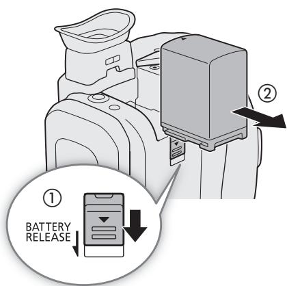 CANON LEGRIA GX10 - Pour retirer la batterie d'alimentation - 1