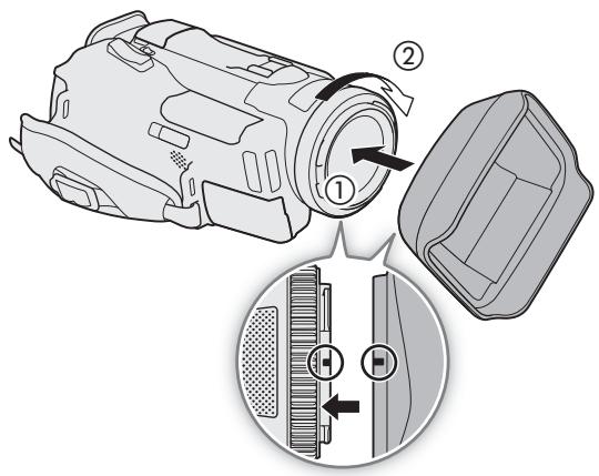 CANON LEGRIA GX10 - Utilisation du pare-soileil et du bouchon d'objectif - 1