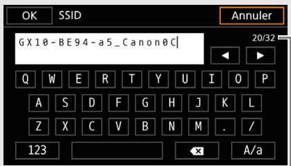 CANON LEGRIA GX10 - Utilisation de l'écran de clavier virtuel - 1