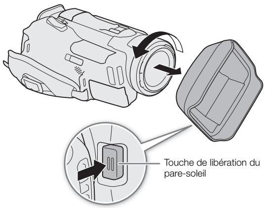 CANON LEGRIA GX10 - Pour retirer le pare-soleil - 1