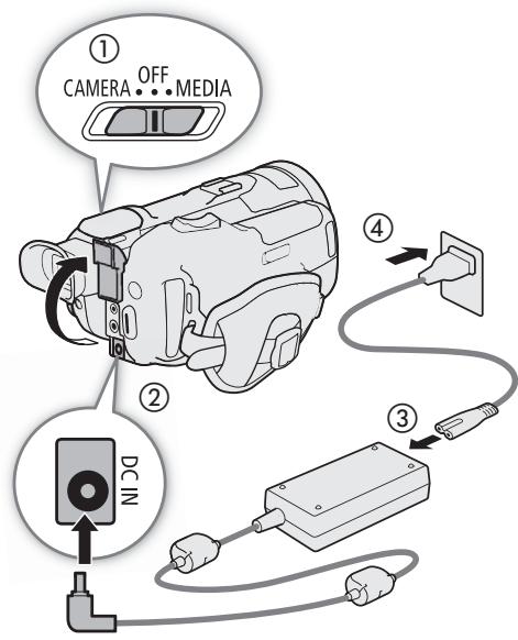 CANON LEGRIA GX10 - Charge de la batterie d'alimentation - 1