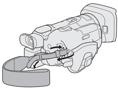 CANON LEGRIA GX10 - Attachez la sangle de poignée. - 2