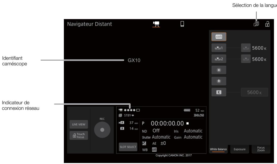 CANON LEGRIA GX10 - Sur l'appareil réseau - 2