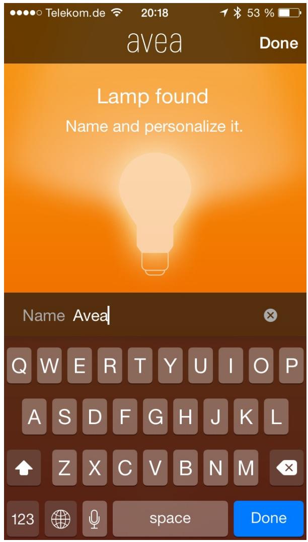 ELGATO AVEA FLARE - Attribution d'un nom à l'ampoule Elgato Avea - 1