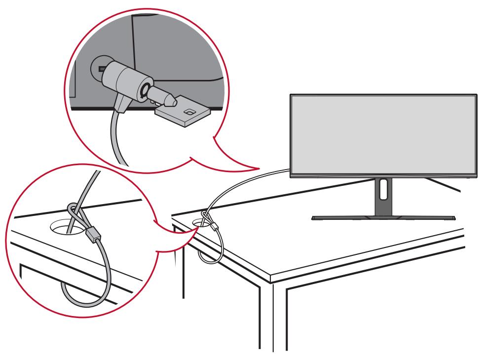 VIEWSONIC VX3418-2KPC - Utilisation de la fente de sécurité - 1