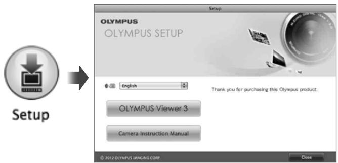 OLYMPUS SZ-16 - Insérez le CD fourni dans un lecteur de CD-ROM. - 1