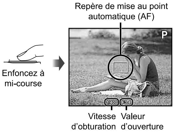 OLYMPUS SZ-16 - Enoncez le déclencheur à mi-course pour faire la mise au point sur le sujet. - 1