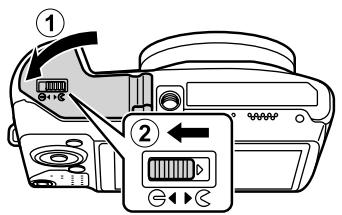 OLYMPUS SZ-16 - Suivez les étapes ① et ② pour fermer le couvercle de la batterie/ carte. - 1